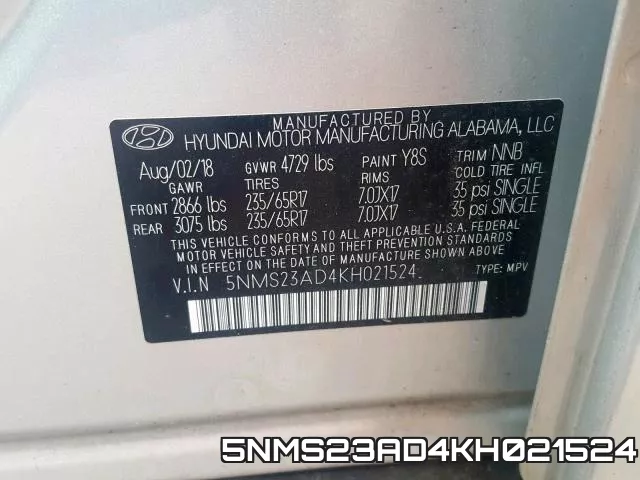 5NMS23AD4KH021524 фото 2