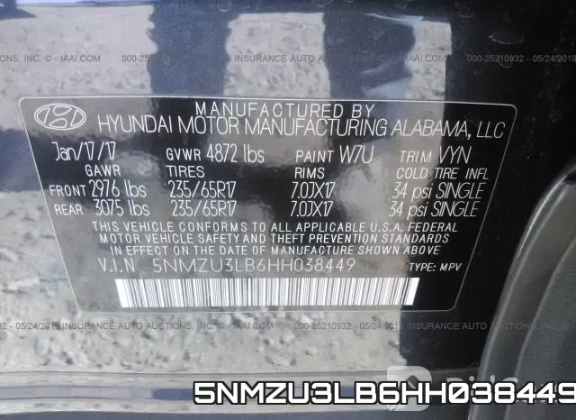 5NMZU3LB6HH038449 фото 10