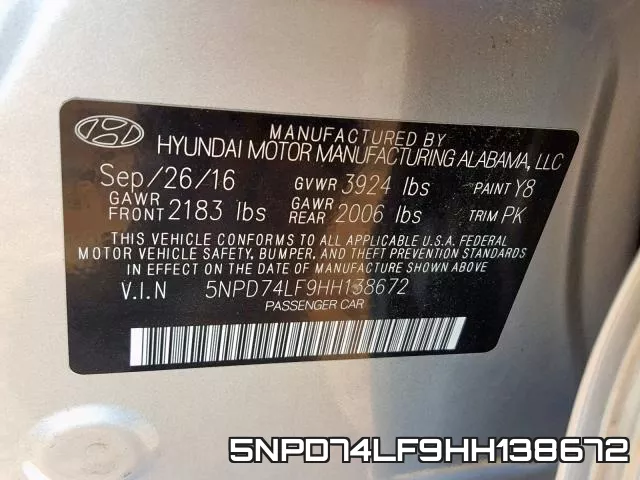 5NPD74LF9HH138672 фото 2