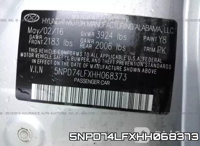 5NPD74LFXHH068373 фото 10