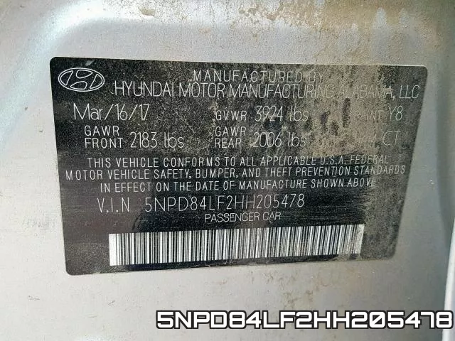 5NPD84LF2HH205478 фото 2