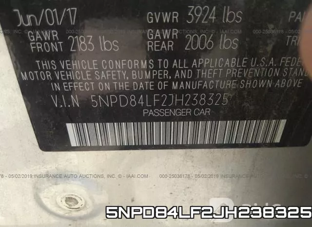 5NPD84LF2JH238325 фото 10