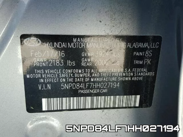 5NPD84LF7HH027194 фото 2
