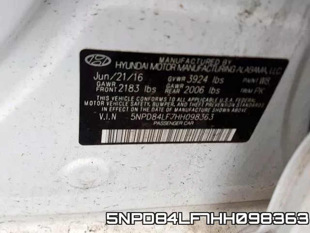 5NPD84LF7HH098363 фото 2