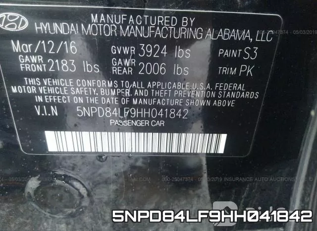 5NPD84LF9HH041842 фото 10