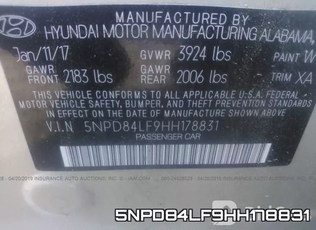 5NPD84LF9HH178831 фото 10
