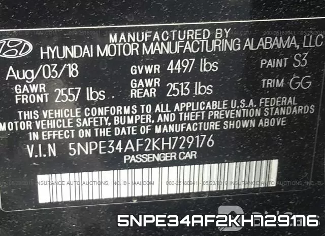 5NPE34AF2KH729176 фото 10
