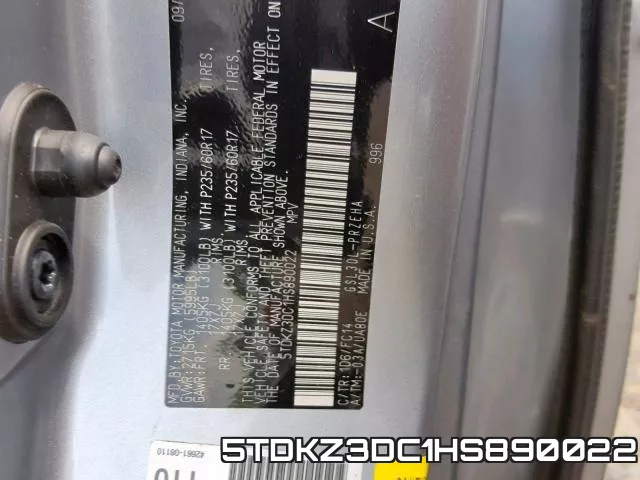 5TDKZ3DC1HS890022 фото 2