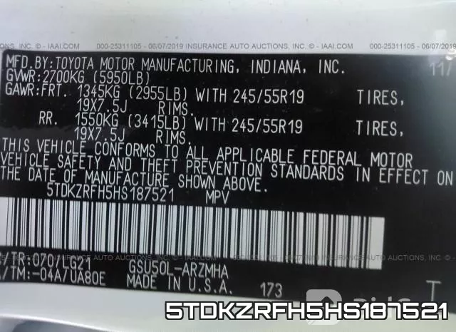 5TDKZRFH5HS187521 фото 10
