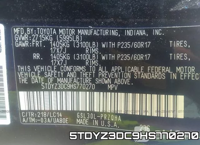 5TDYZ3DC9HS770270 фото 10