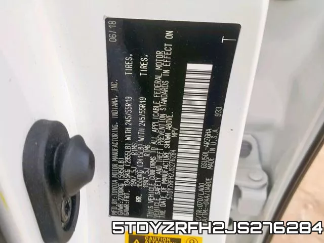 5TDYZRFH2JS276284 фото 2
