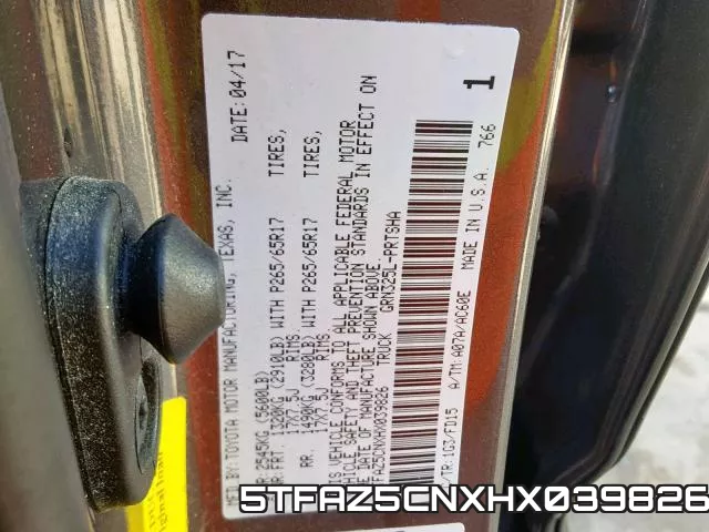 5TFAZ5CNXHX039826 фото 2