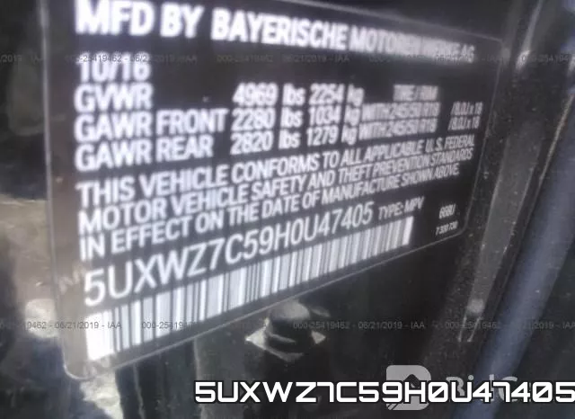 5UXWZ7C59H0U47405 фото 10