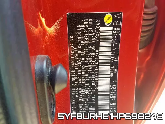 5YFBURHE1HP698248 фото 2