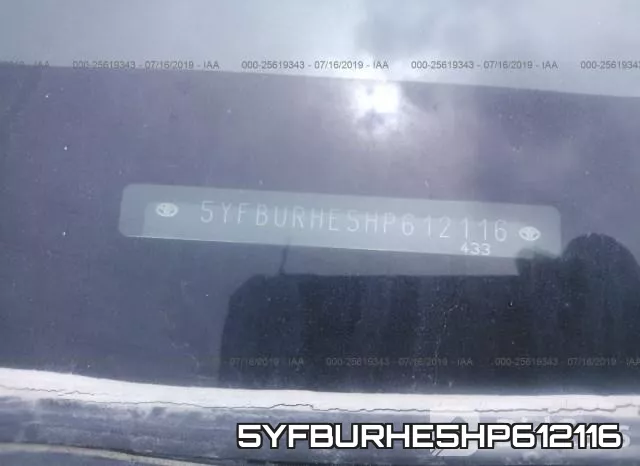 5YFBURHE5HP612116 фото 10
