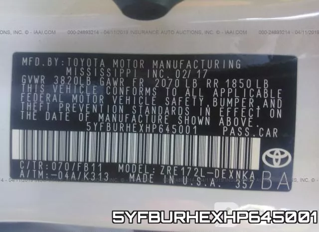 5YFBURHEXHP645001 фото 10