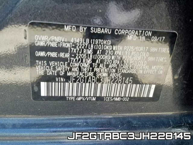 JF2GTABC3JH228145 фото 2