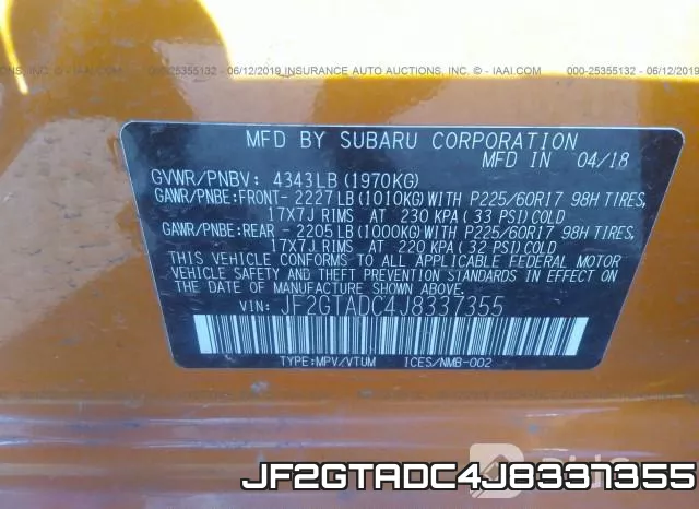 JF2GTADC4J8337355 фото 10