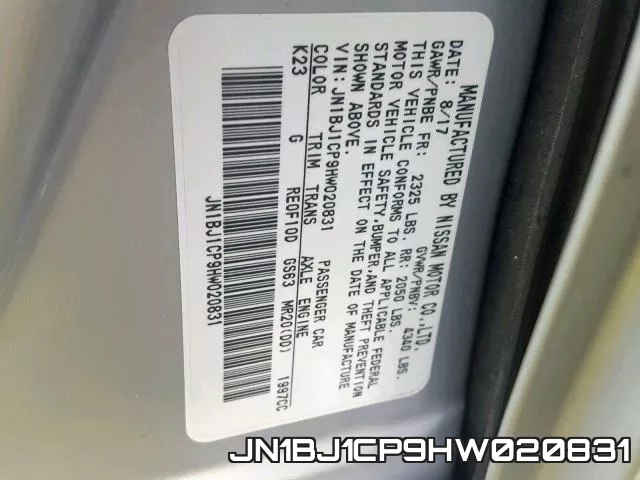 JN1BJ1CP9HW020831 фото 2