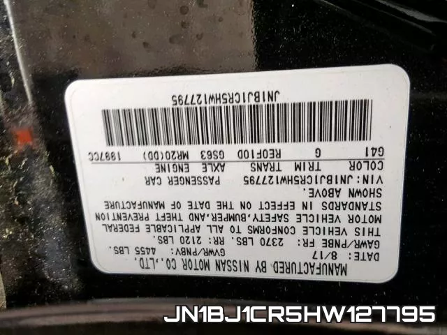 JN1BJ1CR5HW127795 фото 2