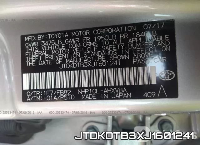 JTDKDTB3XJ1601241 фото 10