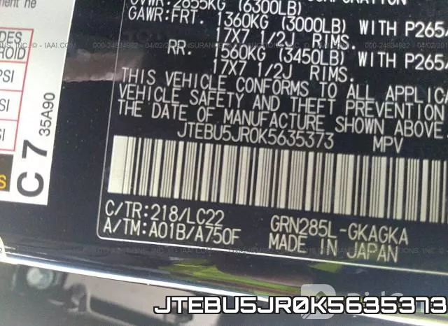 JTEBU5JR0K5635373 фото 10