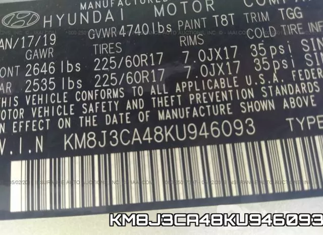 KM8J3CA48KU946093 фото 10