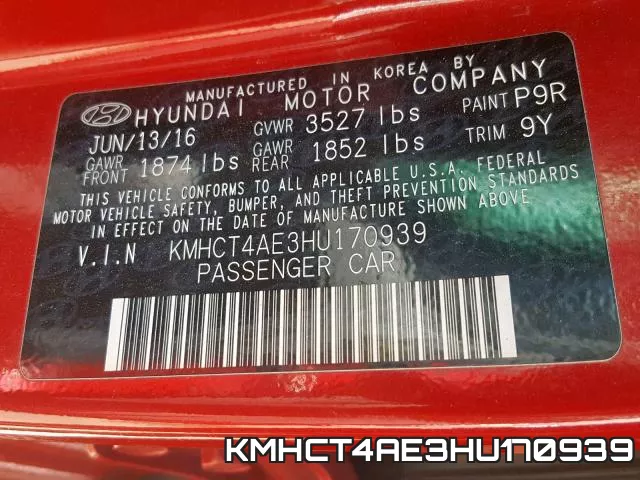 KMHCT4AE3HU170939 фото 2