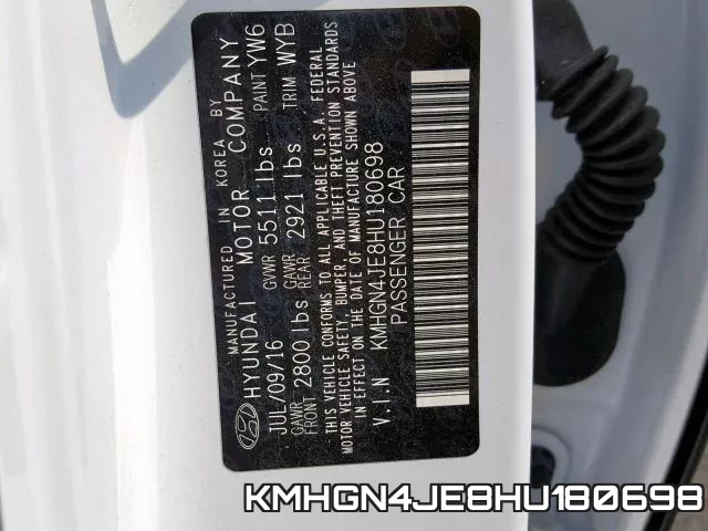 KMHGN4JE8HU180698 фото 2