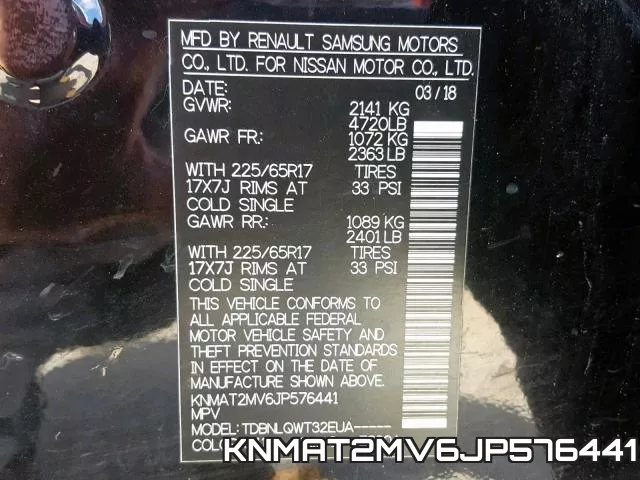 KNMAT2MV6JP576441 фото 2