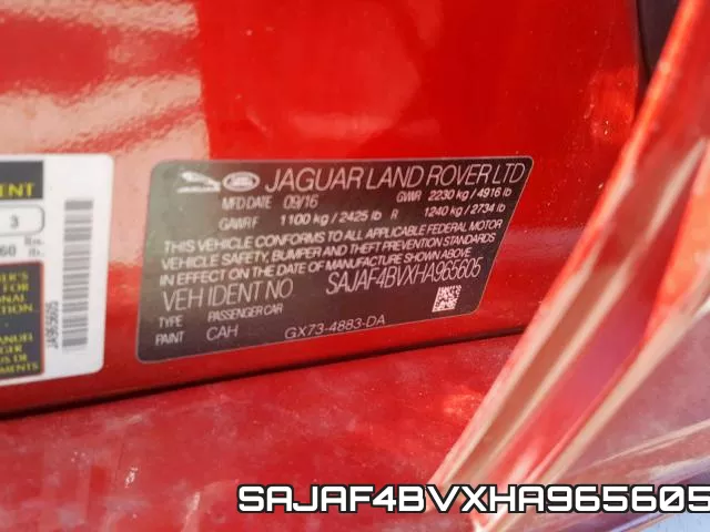 SAJAF4BVXHA965605 фото 2