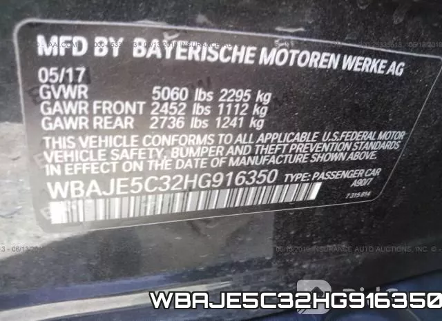 WBAJE5C32HG916350 фото 10