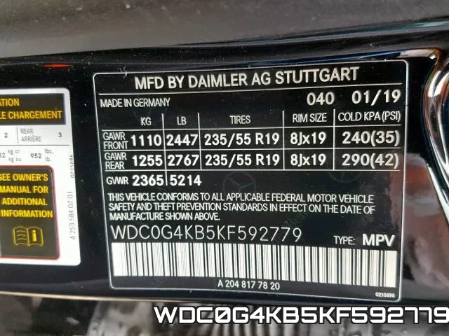 WDC0G4KB5KF592779 фото 2