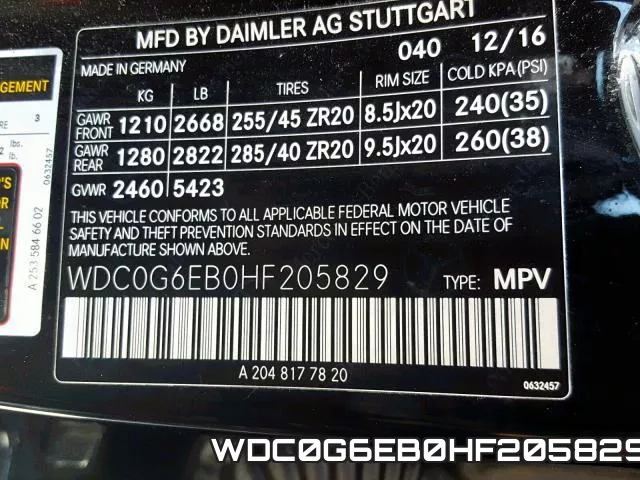 WDC0G6EB0HF205829 фото 2