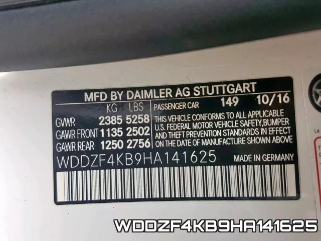 WDDZF4KB9HA141625 фото 2
