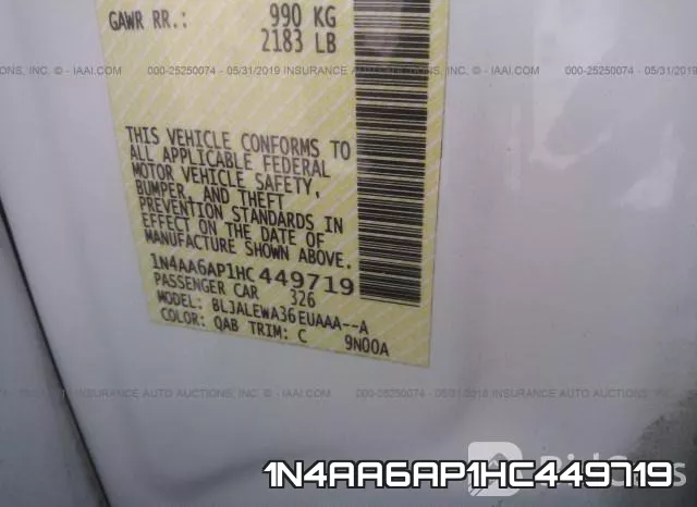 1N4AA6AP1HC449719 фото 10