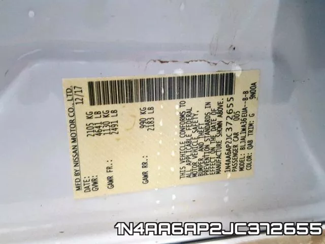 1N4AA6AP2JC372655 фото 2