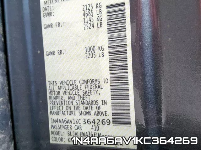 1N4AA6AV1KC364269 фото 2