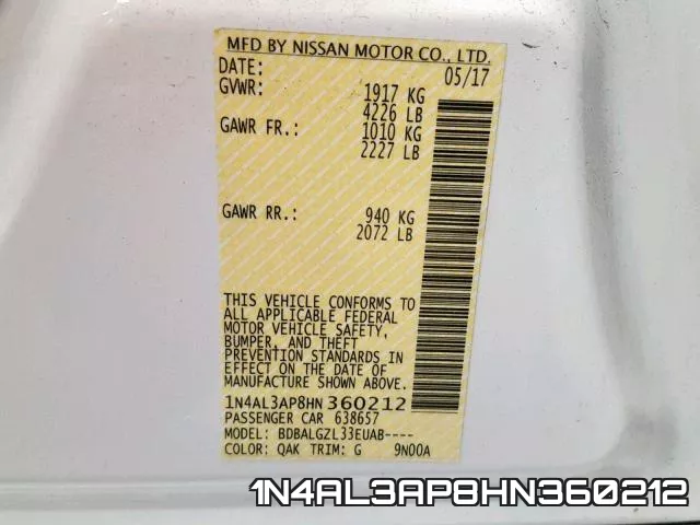 1N4AL3AP8HN360212 фото 2