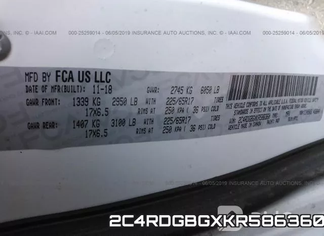 2C4RDGBGXKR586360 фото 10