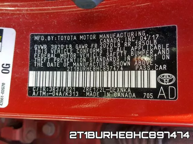 2T1BURHE8HC897474 фото 2