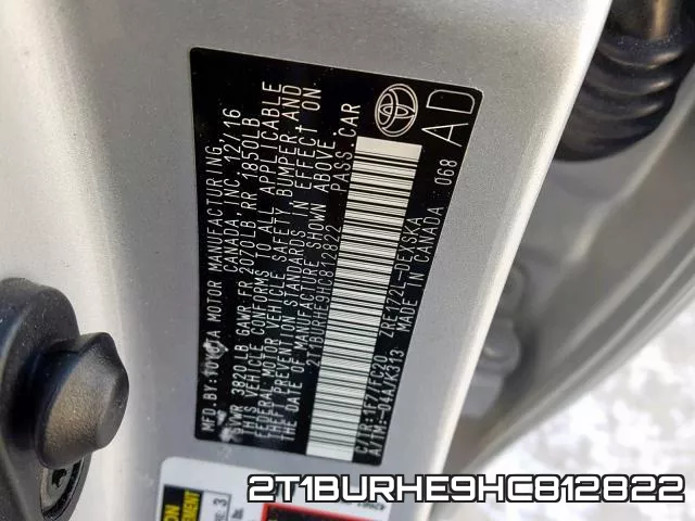 2T1BURHE9HC812822 фото 2