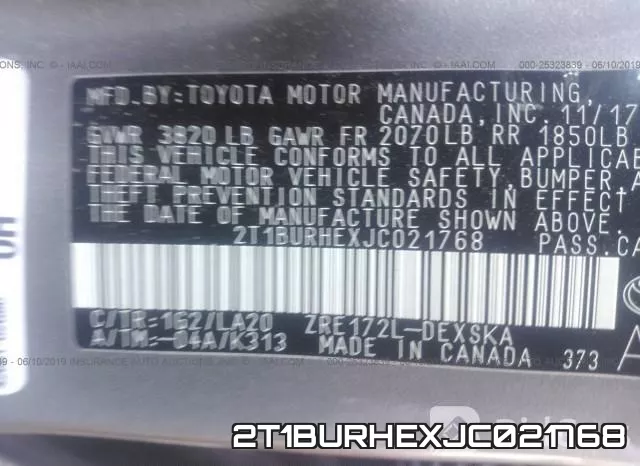 2T1BURHEXJC021768 фото 10