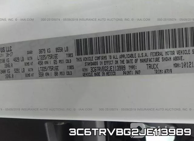 3C6TRVBG2JE113989 фото 10