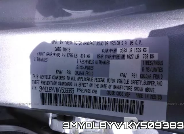 3MYDLBYV1KY509383 фото 10