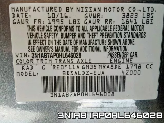 3N1AB7AP0HL646028 фото 2