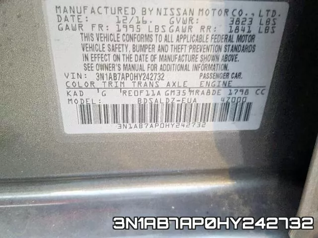 3N1AB7AP0HY242732 фото 2