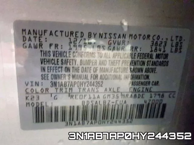 3N1AB7AP0HY244352 фото 2