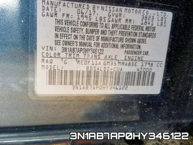 3N1AB7AP0HY346122 фото 2