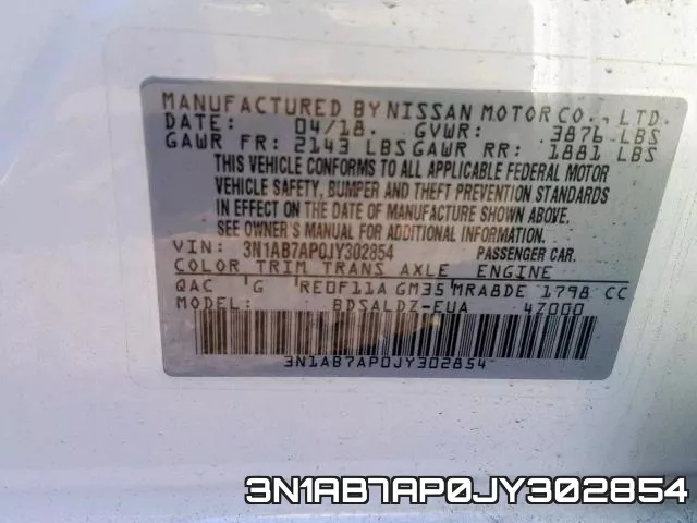 3N1AB7AP0JY302854 фото 2